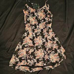 Mustard Seed Black Floral Mini Dress